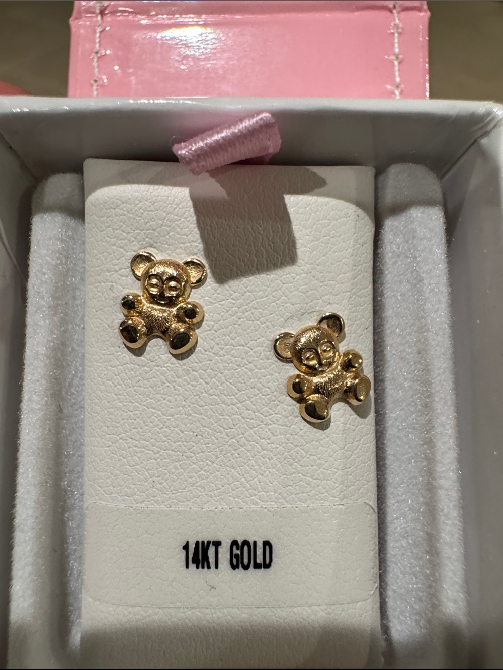 Kiddie Kraft 14k gold teddy bear earrings